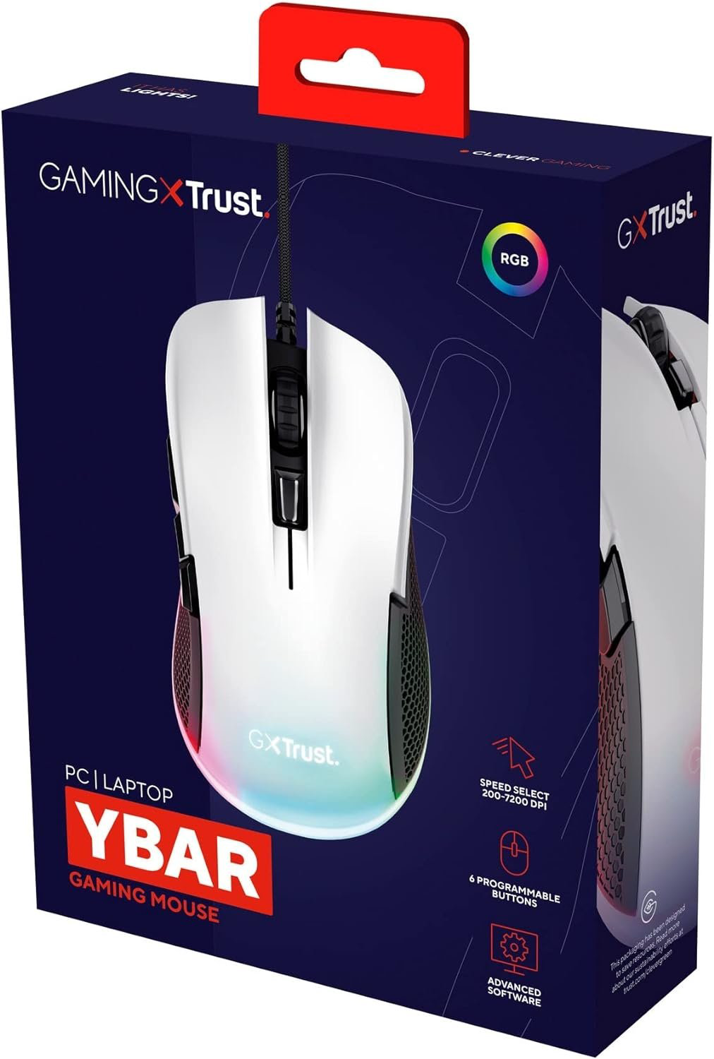 Мышь Trust GXT 922W YBAR белый купить,6259