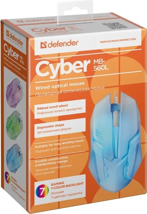 Мышь Defender Cyber MB-560L белый