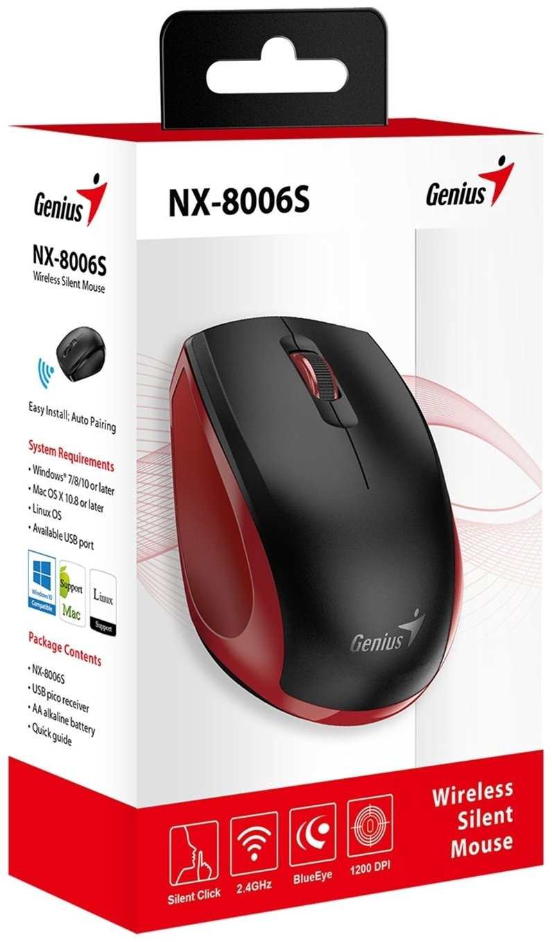Мышь Genius NX-8006S красный