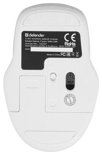 Мышь Defender Feam MM-296 52297 белый
