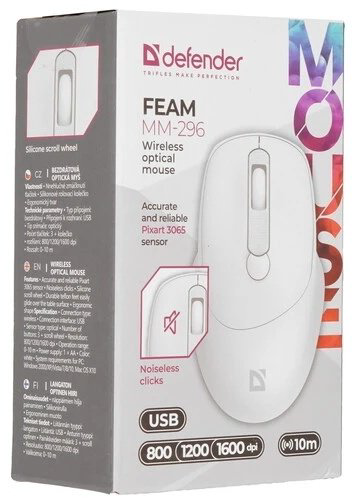Мышь Defender Feam MM-296 52297 белый - ForteMarket Мышь Defender Feam MM-296 52297 белый купить,2990