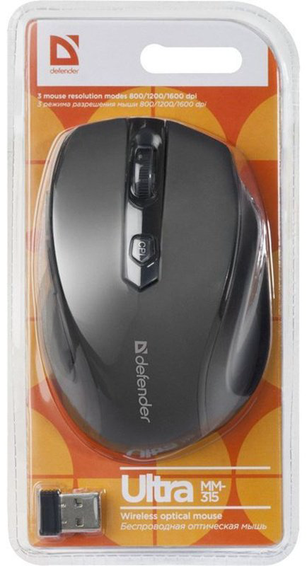 Мышь Defender Ultra MM-315 черный - ForteMarket Мышь Defender Ultra MM-315 черный купить,3029