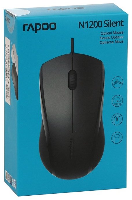 Мышь Rapoo N1200 Silent черный купить,NaN