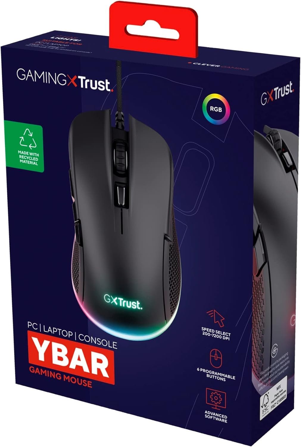 Мышь Trust GXT 922 YBAR черный