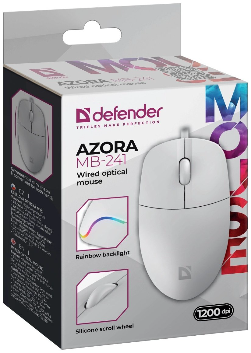 Мышь Defender Azora MB-241 52242 белый купить,1475