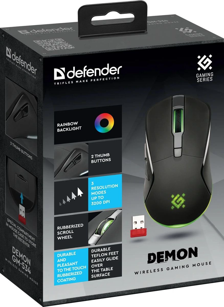 Мышь Defender Demon GM-534 черный купить,4980