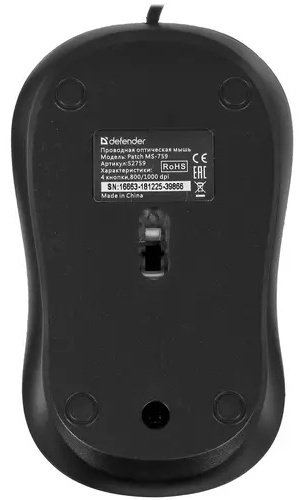 Мышь Defender Patch MS-759 черный купить,NaN