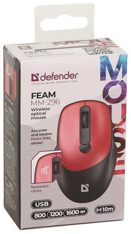 Мышь Defender Feam MM-296 красный - ForteMarket Мышь Defender Feam MM-296 красный купить,2990