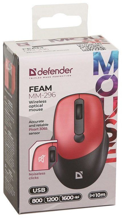 Мышь Defender Feam MM-296 красный - ForteMarket Мышь Defender Feam MM-296 красный купить,2990