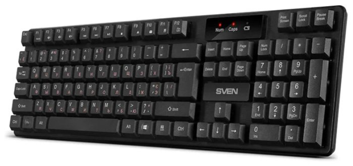 Клавиатура SVEN KB-C2300W SV-021474 черный купить,NaN