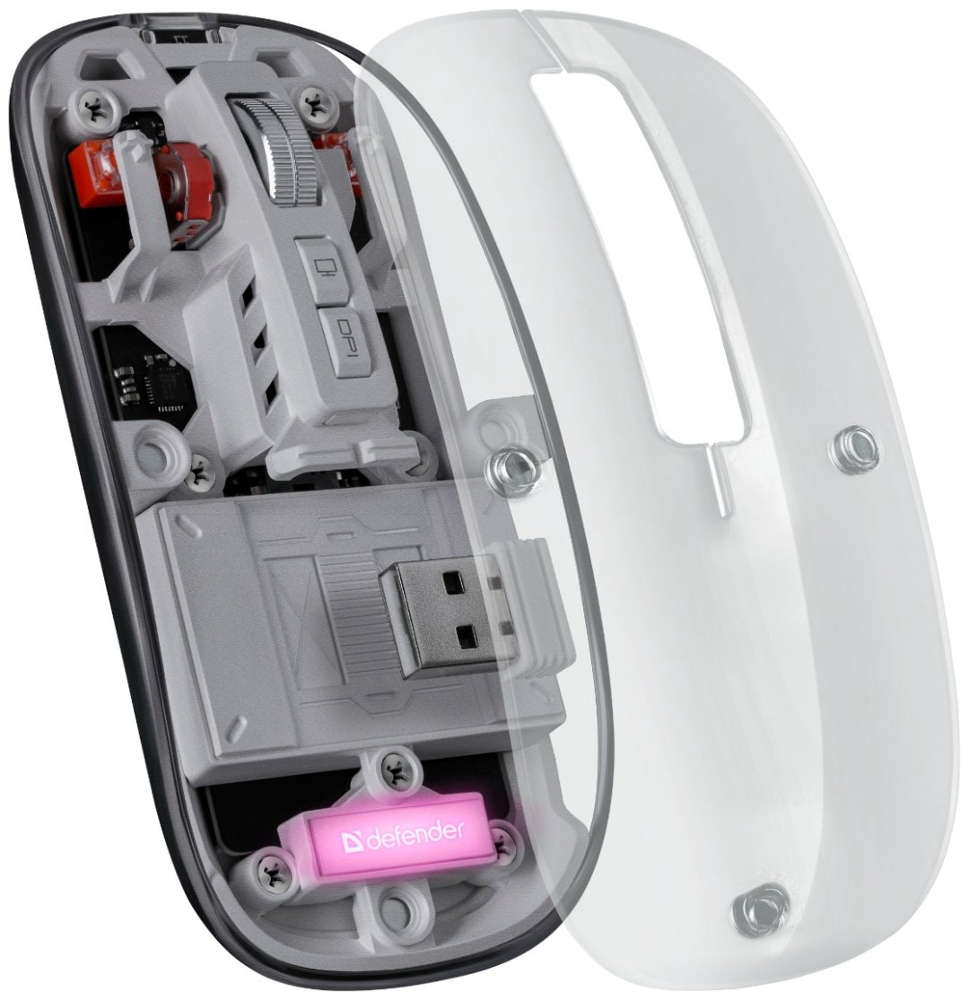Мышь Defender IXES MM-999 прозрачный купить,6250