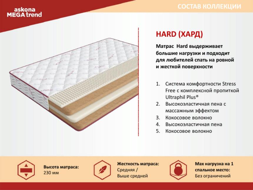 Матрас Askona Megatrend Hard 120х200 купить,NaN
