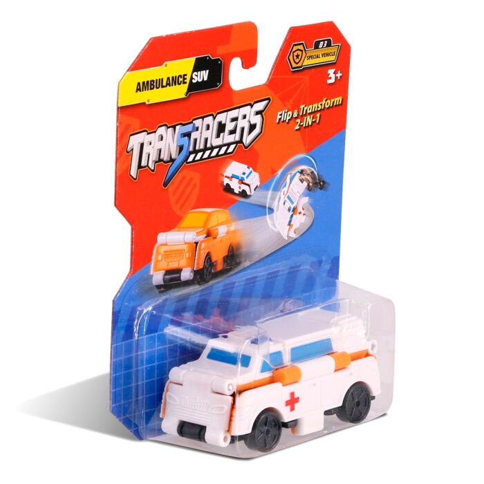 Машинка-трансформер Flip Cars 2в1 Скорая Помощь и Внедорожник