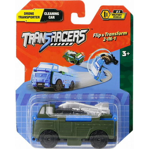 Машинка-трансформер Flip Cars 2в1 Дрон-транспортер и Уборочная Машина