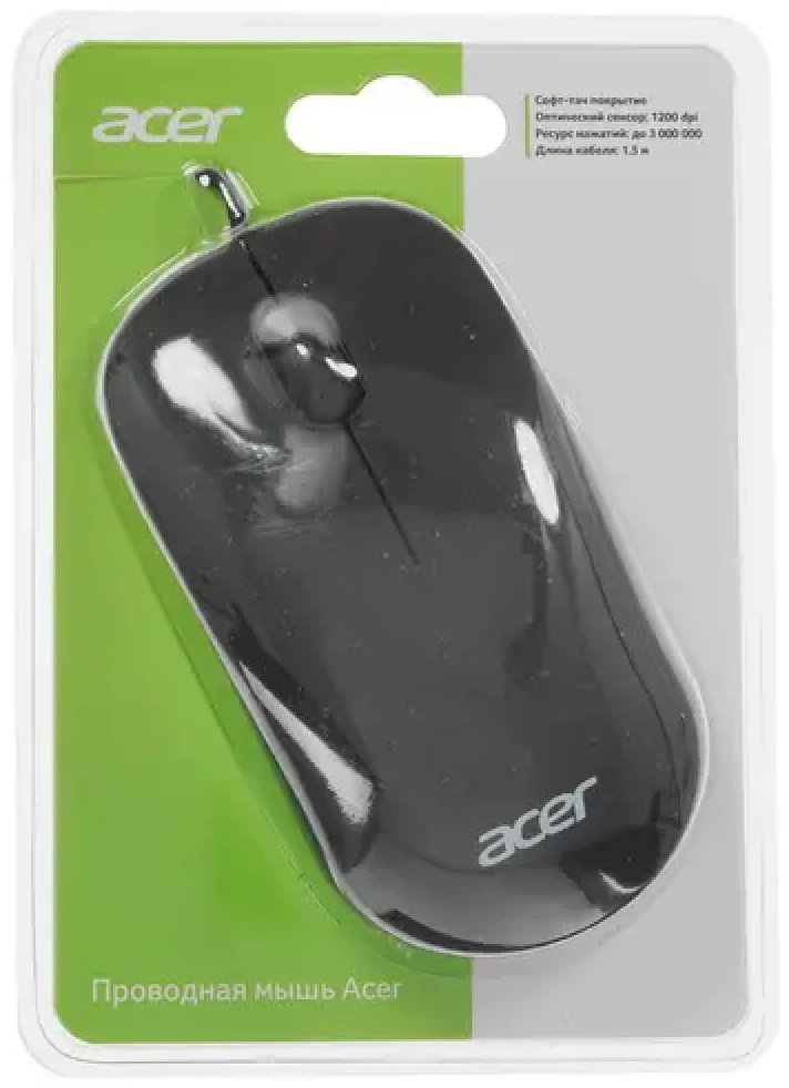 Мышь Acer OMW122 черный купить,NaN