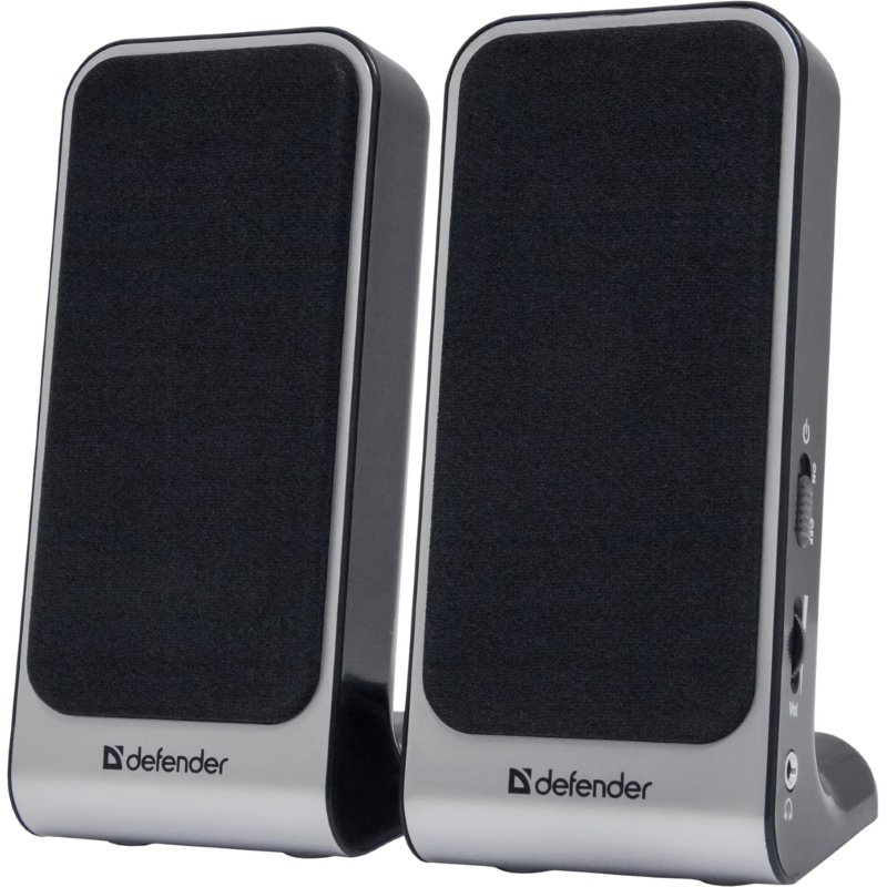 Компьютерные колонки Defender SPK-225 черный-серебристый