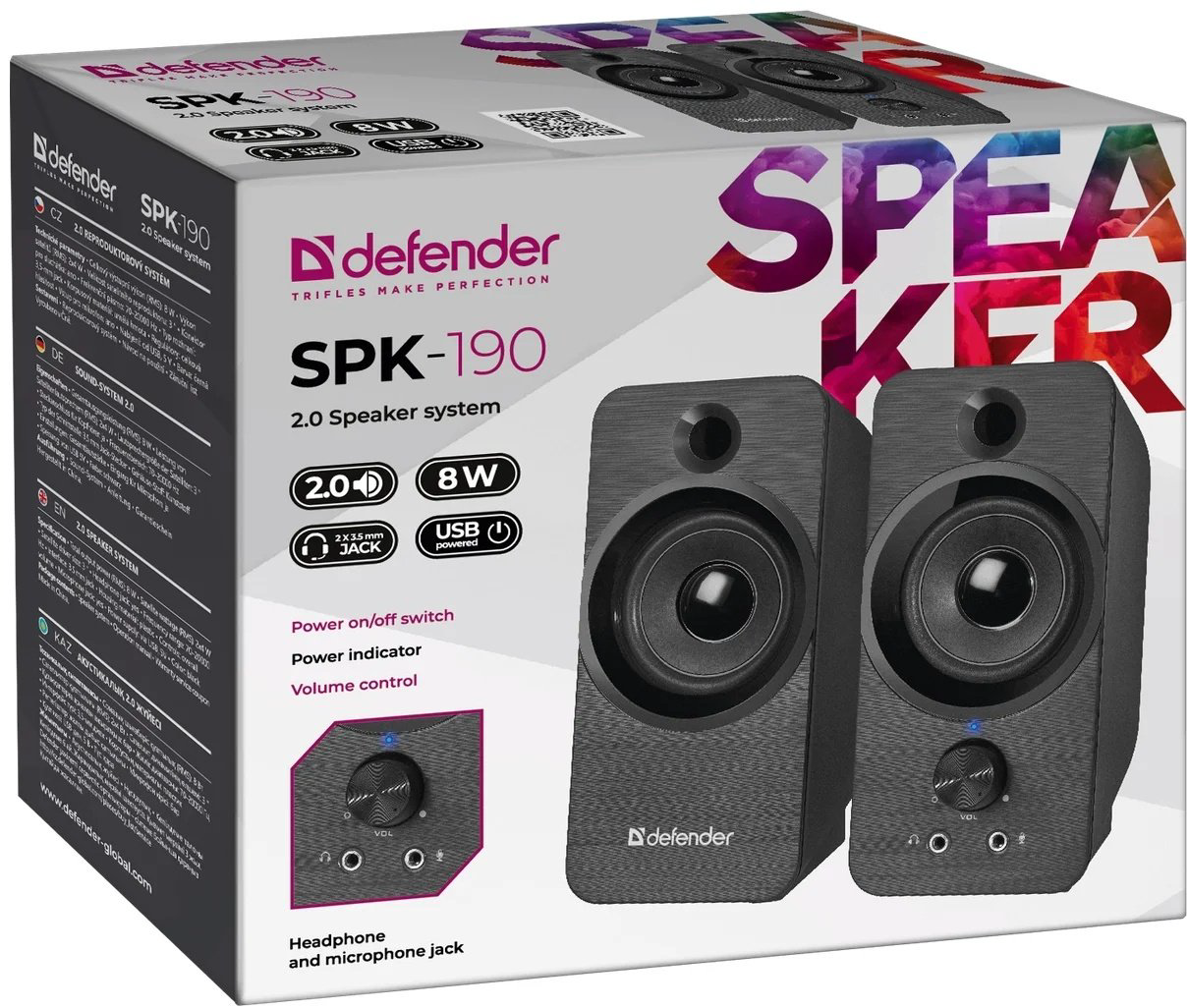 Компьютерные колонки Defender SPK-190 черный - ForteMarket Компьютерные колонки Defender SPK-190 черный купить,8500