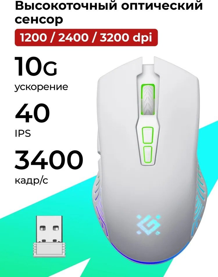 Мышь Defender Pandora GM-502 белый купить,6990