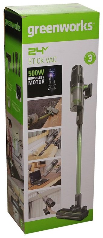 Пылесос Greenworks GD24SV зеленый, черный
