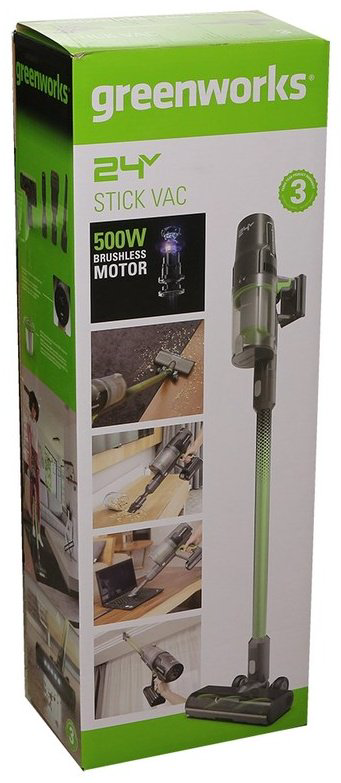 Пылесос Greenworks GD24SV зеленый, черный купить,84490