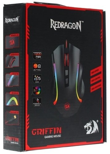 Мышь Redragon Griffin черный купить,NaN