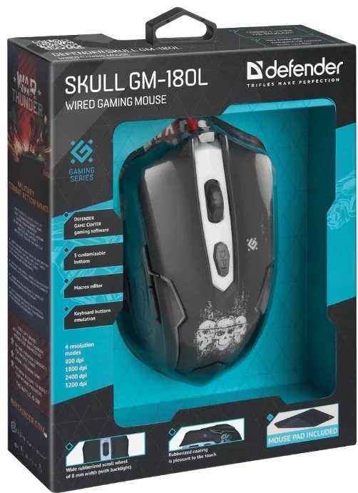 Мышь Defender Skull GM-180L черный