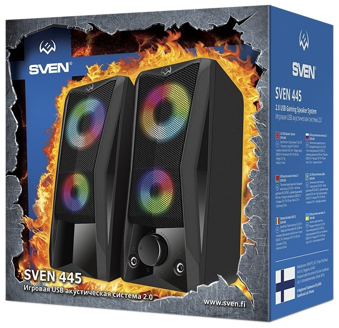 Компьютерные колонки SVEN 445 черный купить,12990