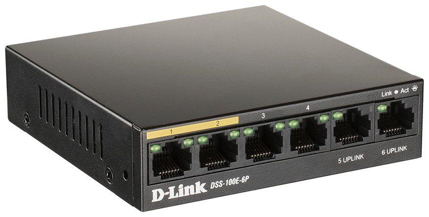 коммутатор D-link DSS-100E-6P/A1A купить,21990