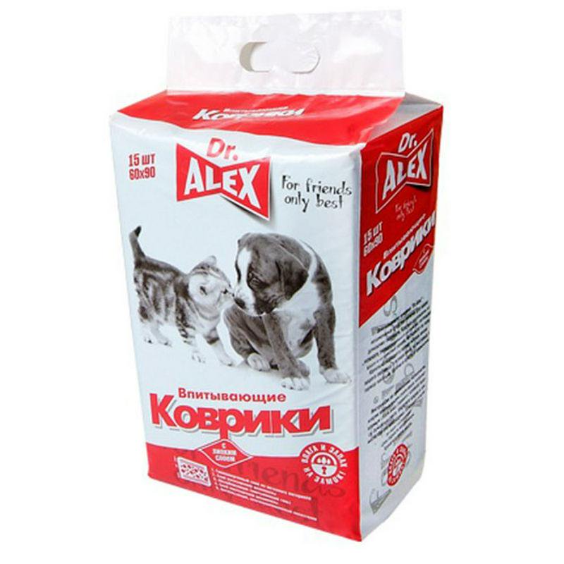 Коврики впитывающие Dr. Alex 60х90см 15шт