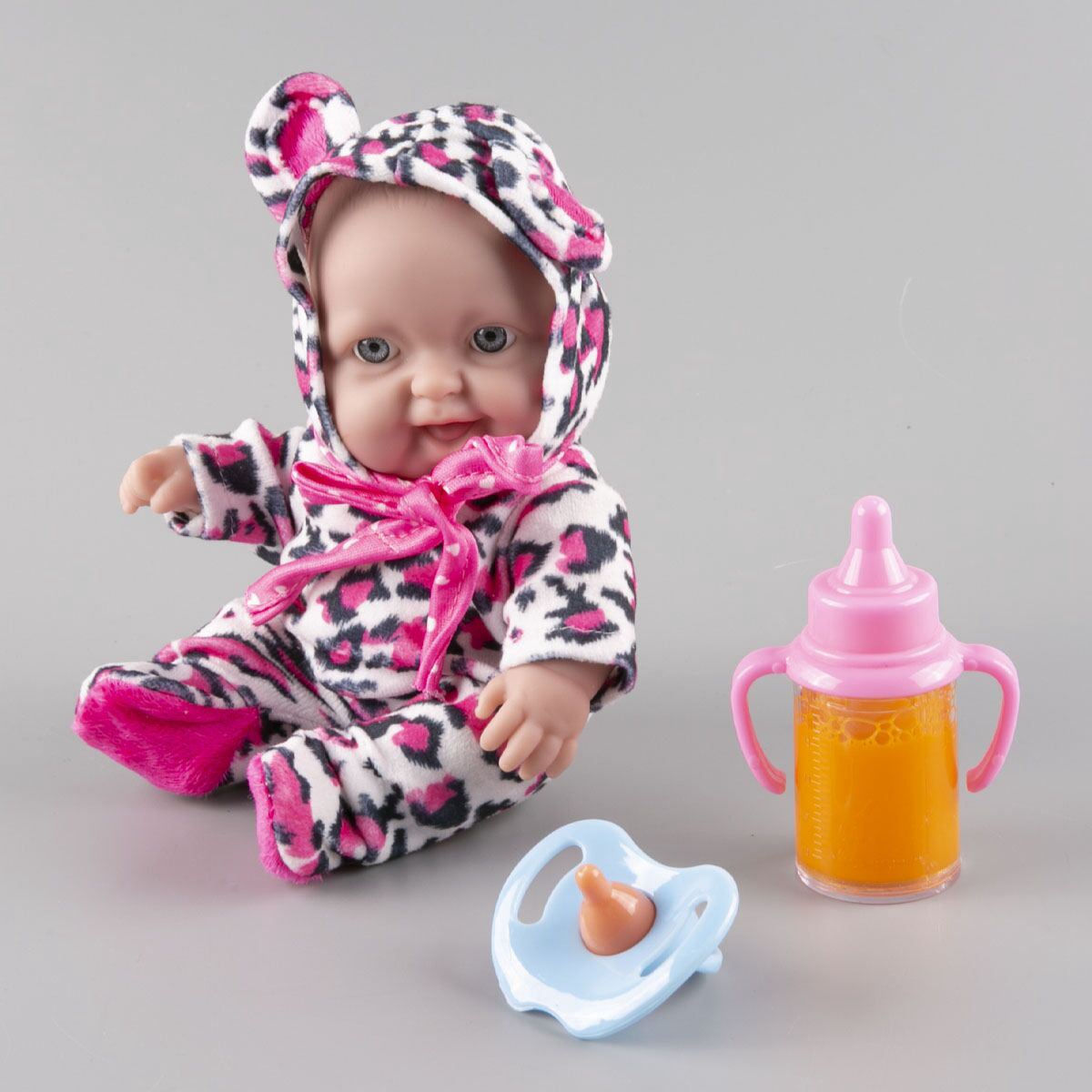Кукла-пупс Kaifan Toys в розовом  комбинезоне с ушками 66806E купить,NaN