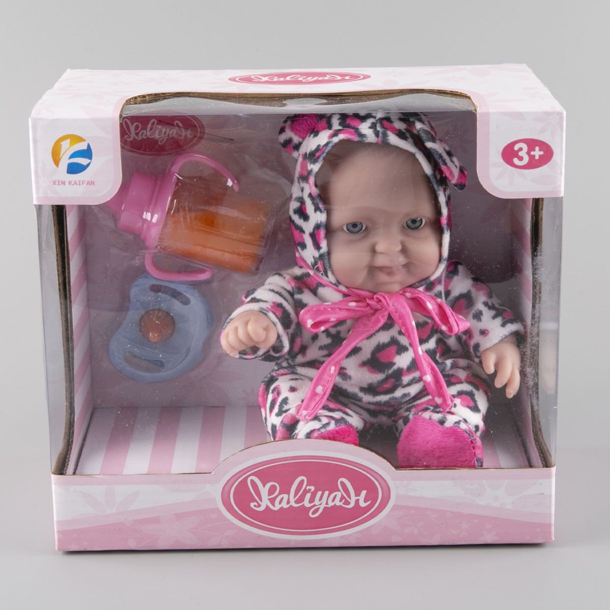 Кукла-пупс Kaifan Toys в розовом  комбинезоне с ушками 66806E купить,NaN