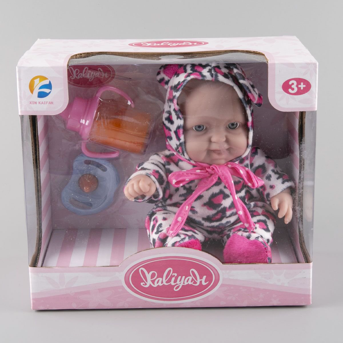 Кукла-пупс Kaifan Toys в розовом  комбинезоне с ушками 66806E купить,NaN