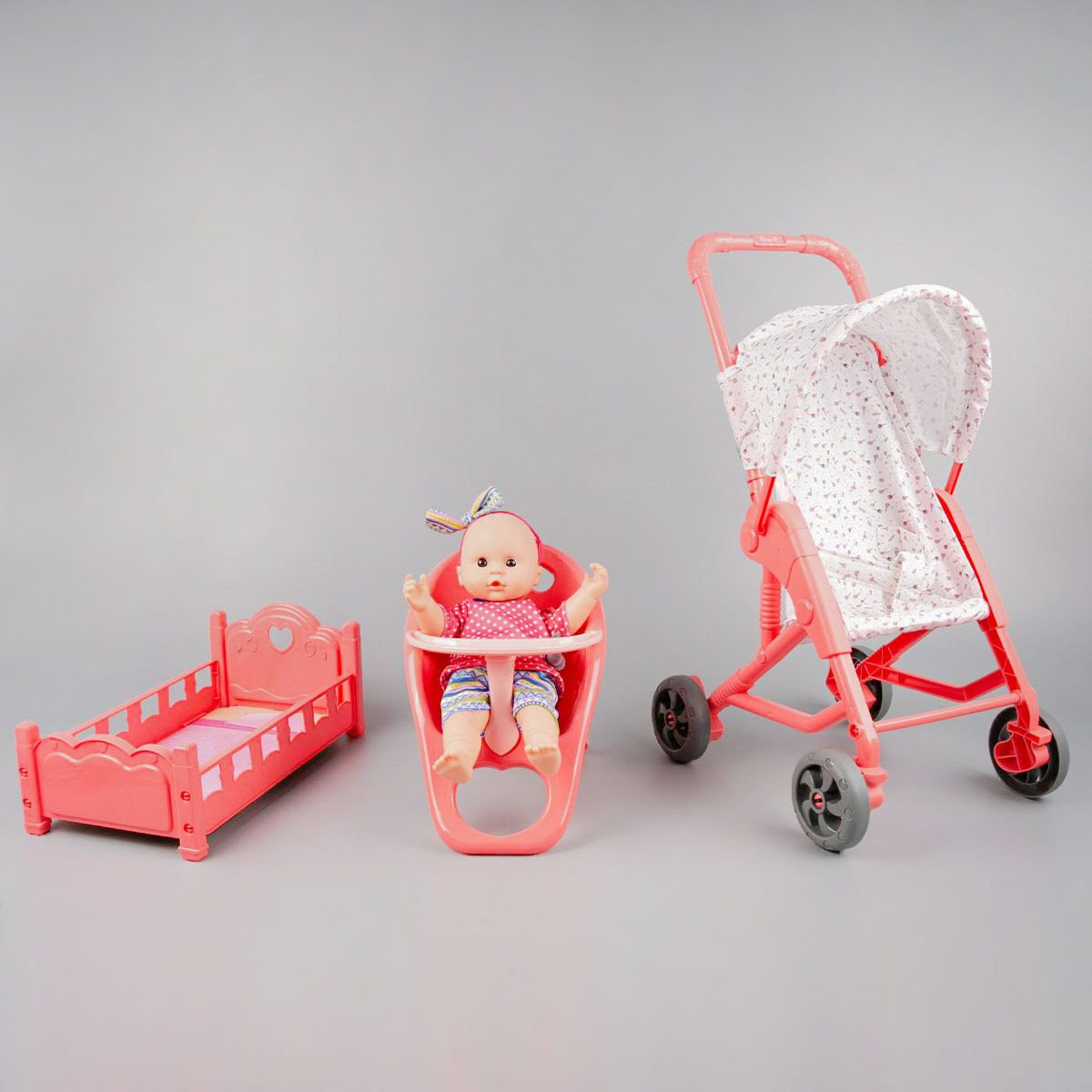 Пупс Baby с коляской 7122-1 30см купить,NaN