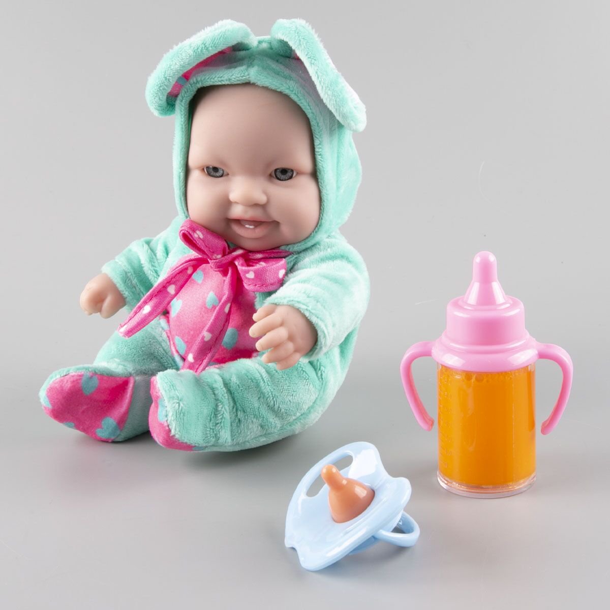 Кукла-пупс Kaifan Toys в голубом комбинезоне с ушками 66806F купить,NaN