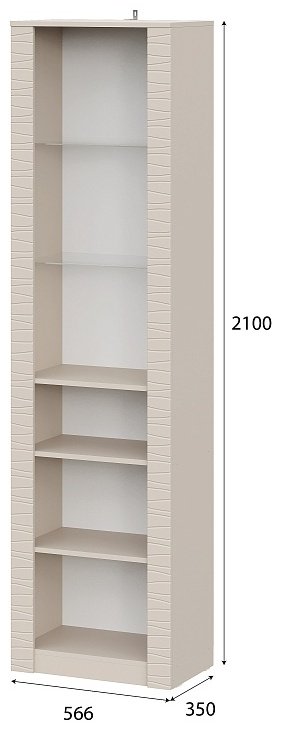 Стеллаж напольный СВ Мебель 00-00113587, 56.6x35x210 см, бежевый купить,NaN