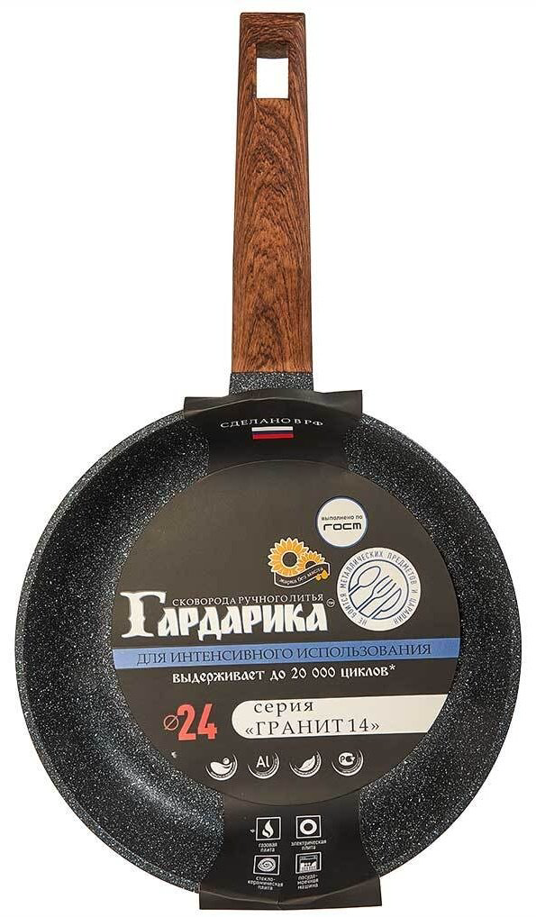 Сковорода Гардарика 24 см с антипригарным покрытием, алюминий купить,NaN