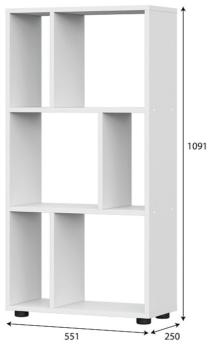 Стеллаж напольный SV, 55.1x25x109.1 см, белый купить,NaN
