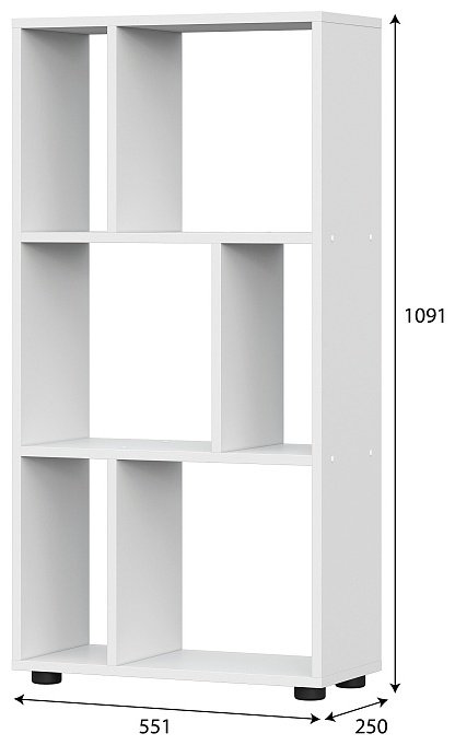 Стеллаж напольный SV, 55.1x25x109.1 см, белый купить,NaN