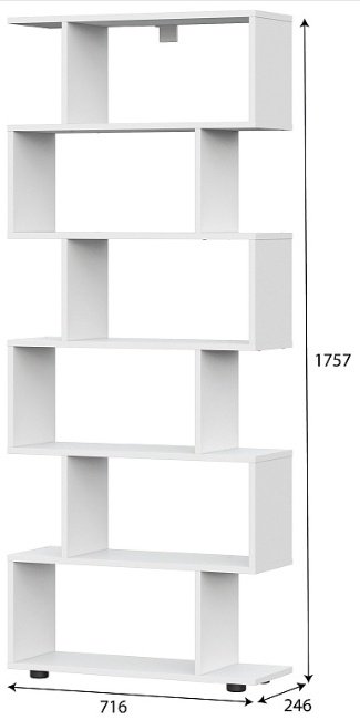 Стеллаж напольный SV, 71.6x24.6x175.7 см, белый купить,NaN