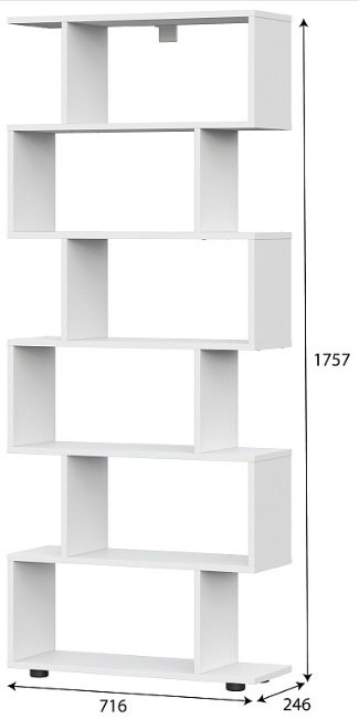 Стеллаж напольный SV, 71.6x24.6x175.7 см, белый купить,NaN