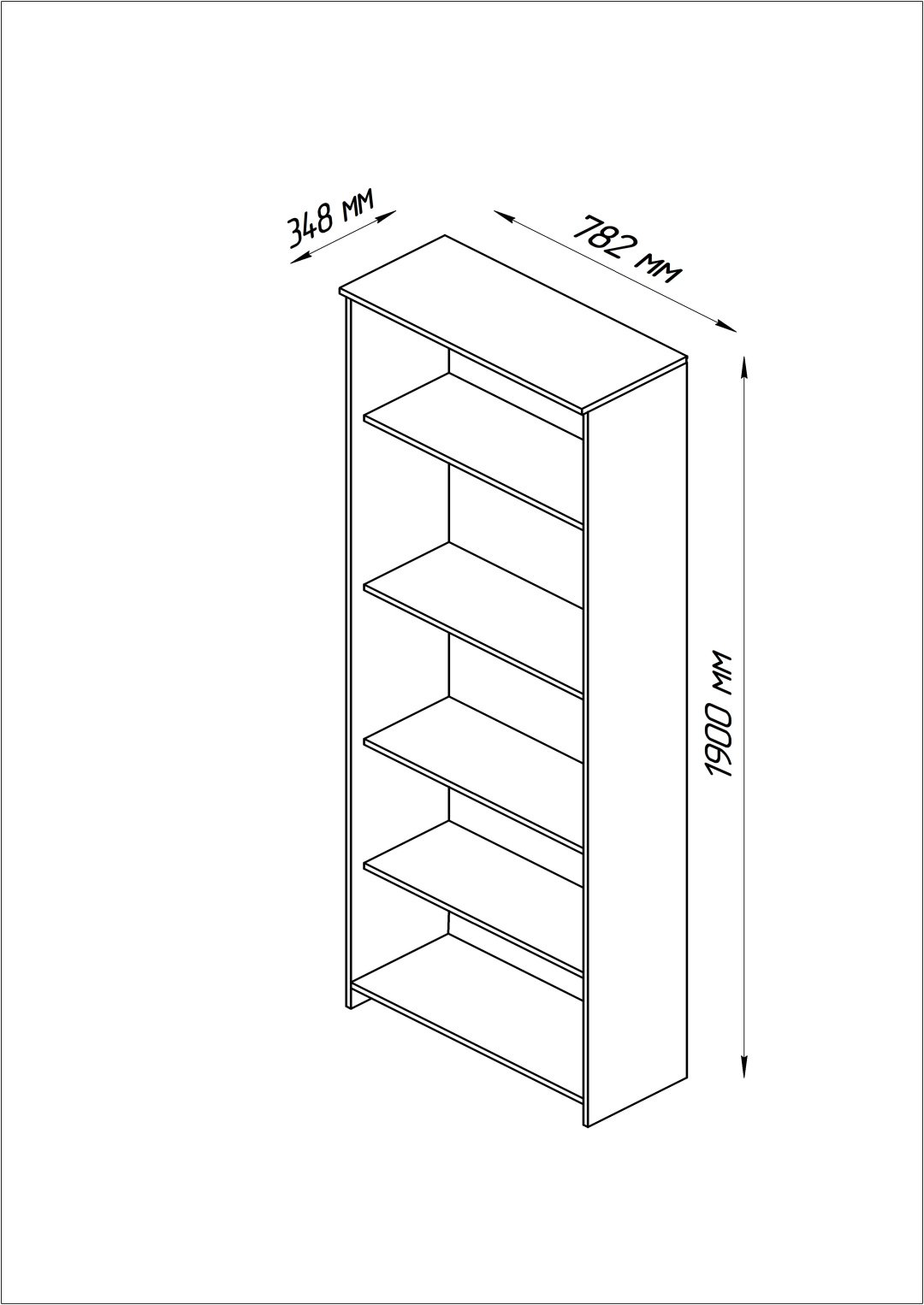 Стеллаж напольный VMG Сириус, 78x35x190 см, белый купить,NaN