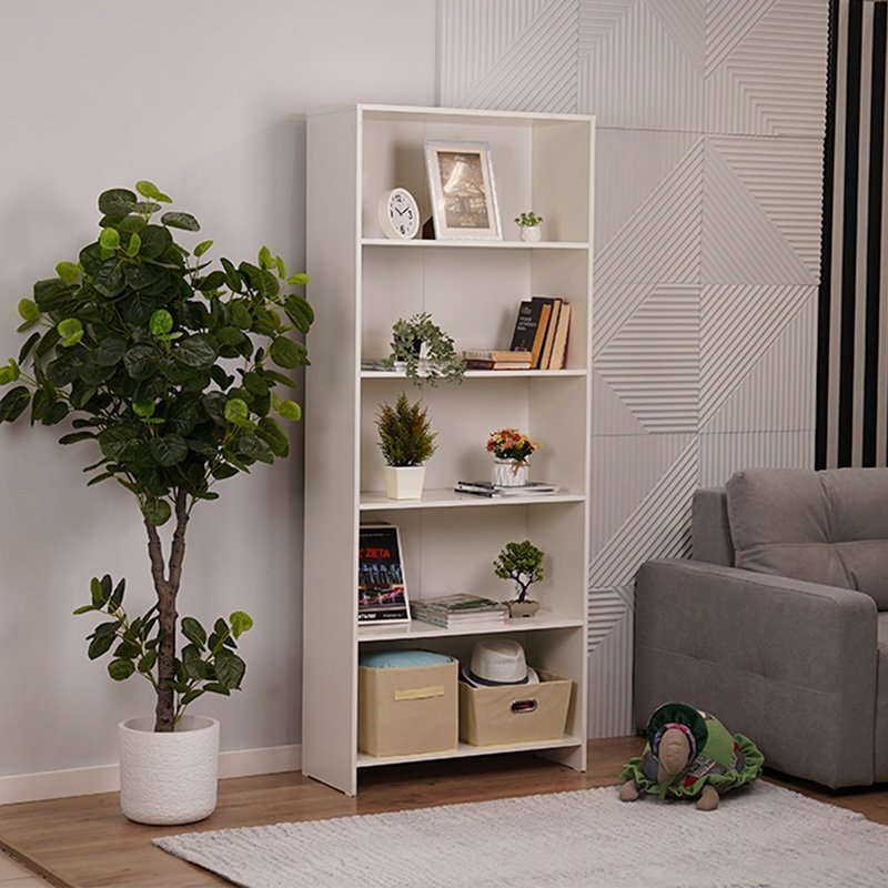 Стеллаж напольный ZETA, 80x35x200 см, белый купить,NaN