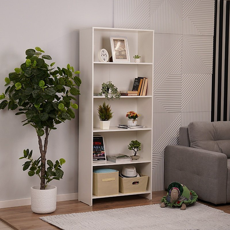 Стеллаж напольный ZETA, 80x35x200 см, белый купить,NaN
