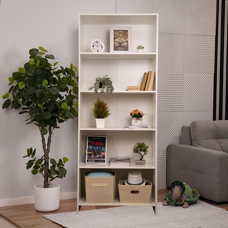 Стеллаж напольный ZETA, 80x35x200 см, белый купить,NaN