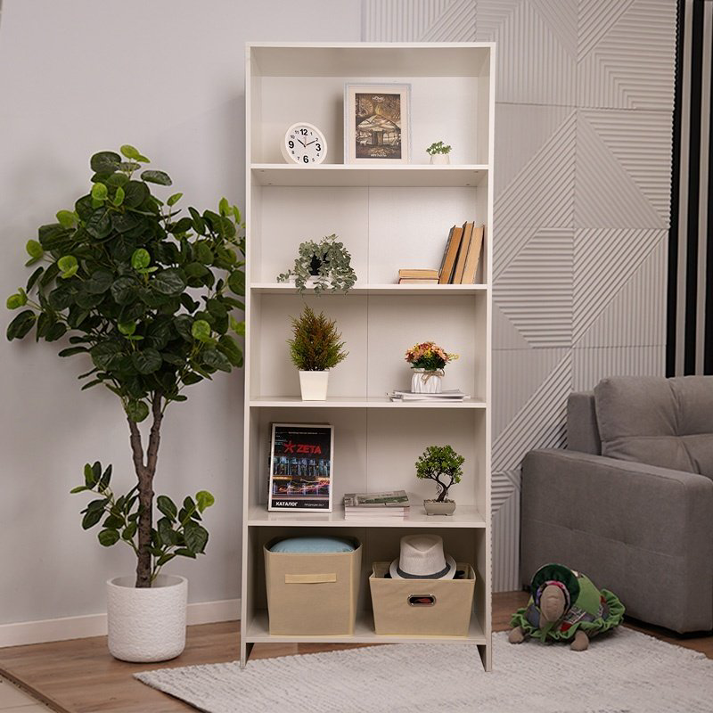 Стеллаж напольный ZETA, 80x35x200 см, белый купить,NaN