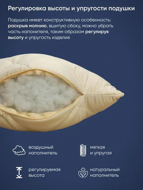 Подушка Фабрика Снов 50x70 см, пух искусственный купить,NaN
