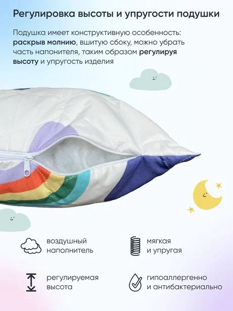 Подушка Фабрика Снов 40x60 см, пух искусственный купить,NaN