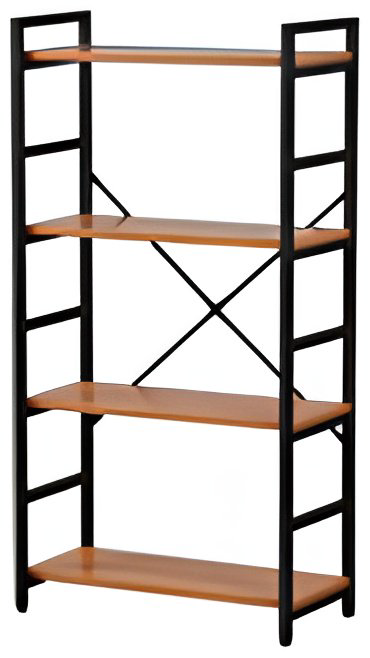 Стеллаж напольный , 60x28x117 см, черный, коричневый купить,NaN