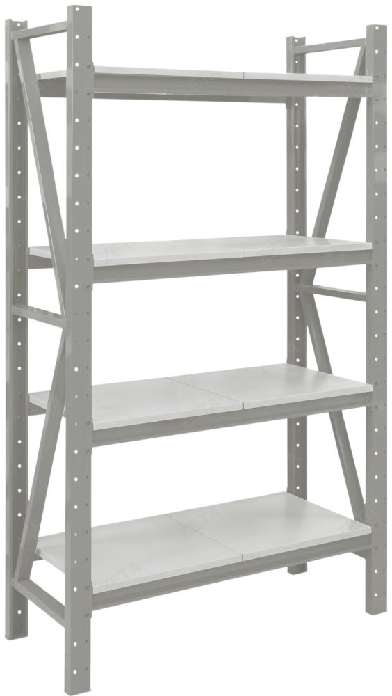 Стеллаж складской ZETA 125x50x200 см, полок 4 шт купить,NaN