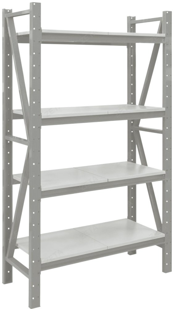 Стеллаж складской ZETA 125x50x200 см, полок 4 шт купить,NaN